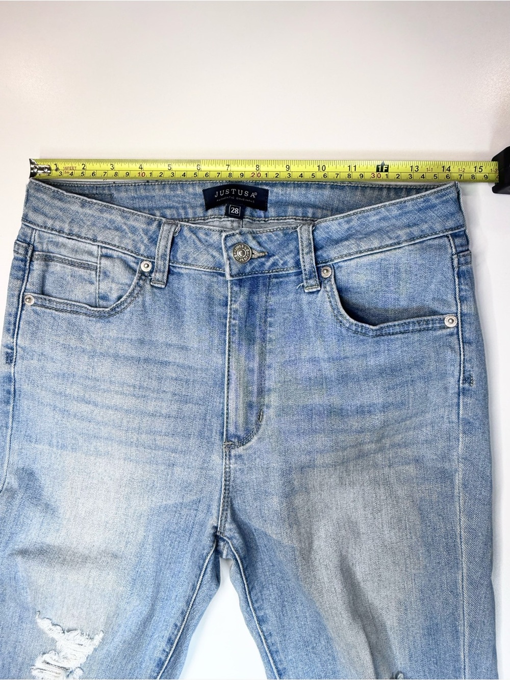 Just USA Light Blue Distressed High-Rise Skinny Jeans - Picture 3 of 12